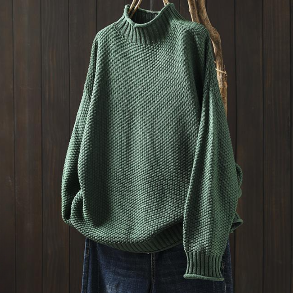 Sweter damski wełniany oversize wiosenny ciepły luźny dzianinowy casualowy