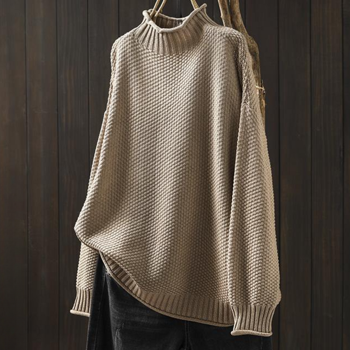 Sweter damski wełniany oversize wiosenny ciepły luźny dzianinowy casualowy