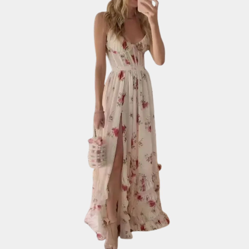 Sukienka damska letnia maxi na ramiączkach zwiewna elegancka cotton na lato stylowa