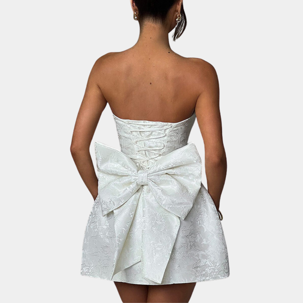 Sukienka damska koktajlowa bez ramiączek elegancka mini na lato bawełniana klasyczna