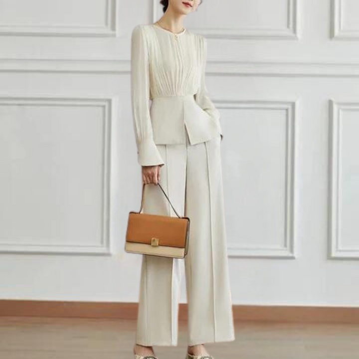 Komplet damski elegancki bawełniany wiosenny garnitur damski ze spodniami stylowy zestaw damski