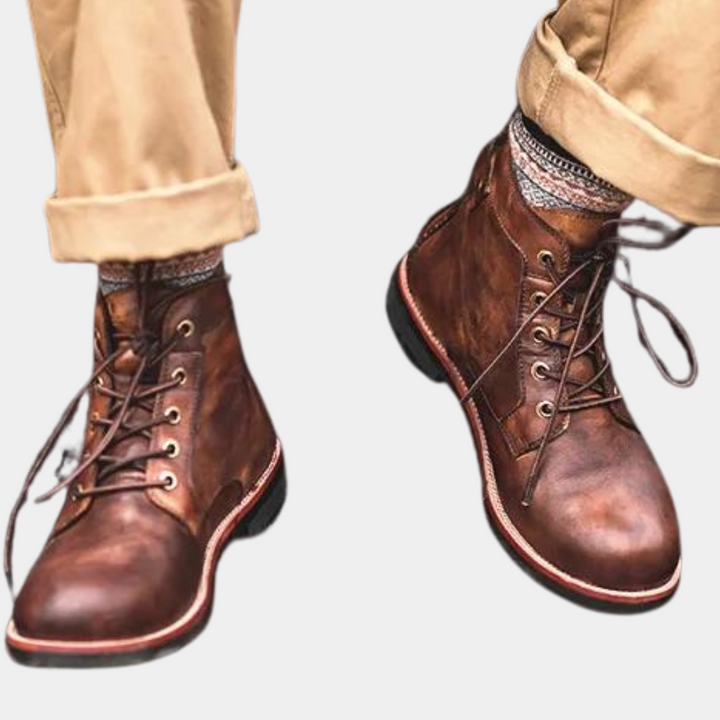 Buty męskie skórzane trzewiki eleganckie na wiosnę i jesień casualowe wiązane klasyczne
