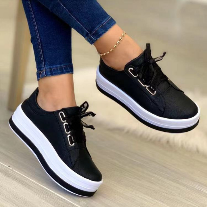 Sneakersy damskie wiosenne skóra ekologiczna buty sportowe casual platforma wygodne