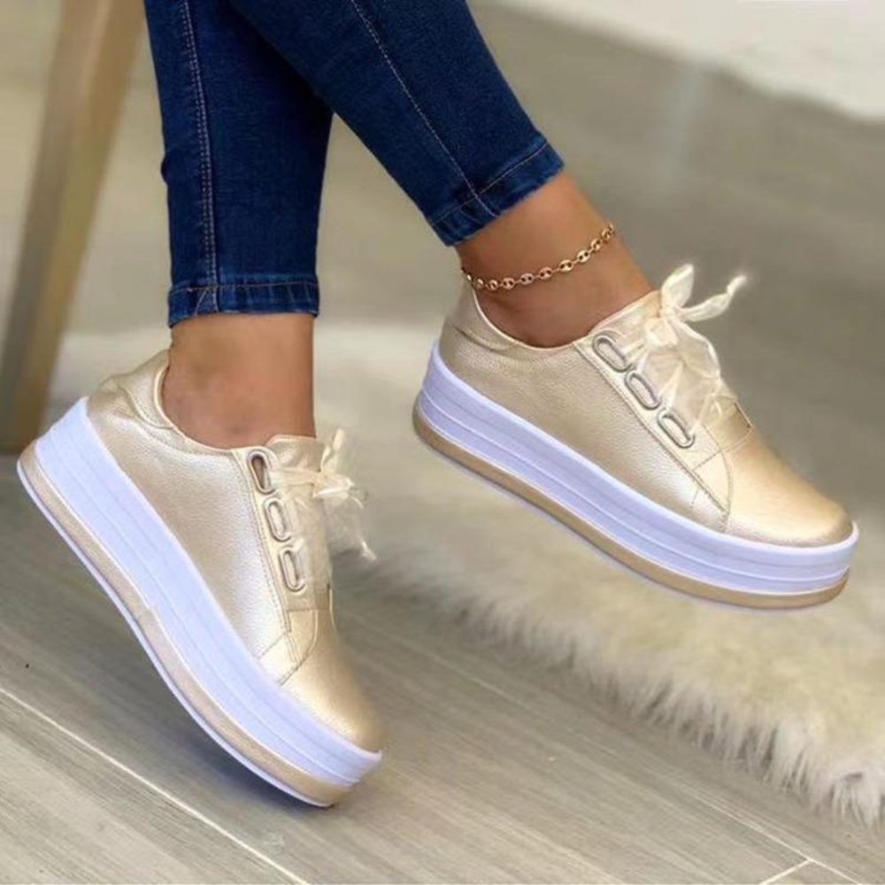 Sneakersy damskie wiosenne skóra ekologiczna buty sportowe casual platforma wygodne