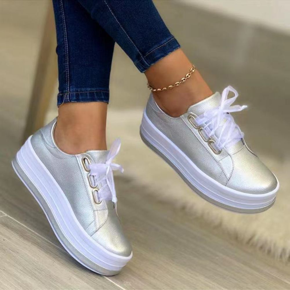 Sneakersy damskie wiosenne skóra ekologiczna buty sportowe casual platforma wygodne