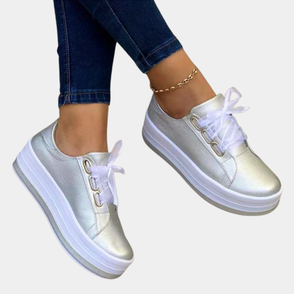 Sneakersy damskie wiosenne skóra ekologiczna buty sportowe casual platforma wygodne