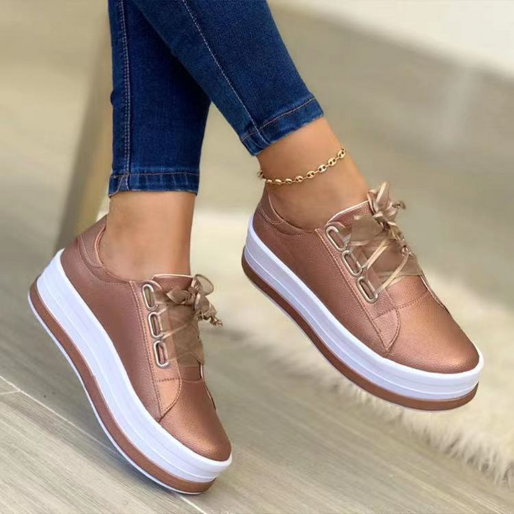 Sneakersy damskie wiosenne skóra ekologiczna buty sportowe casual platforma wygodne