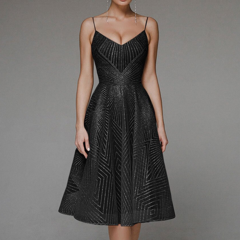 Sukienka damska elegancka na lato rozkloszowana na ramiączkach lekka cotton midi stylowa