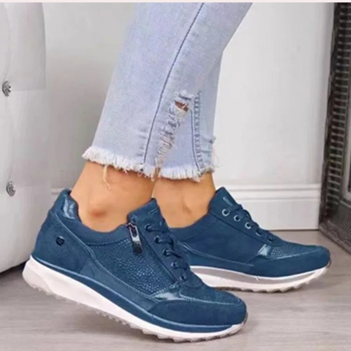 Buty sportowe damskie skórzane sneakersy na suwak wiosenne wygodne casualowe