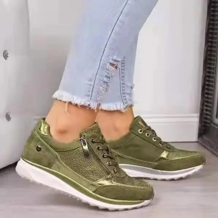 Buty sportowe damskie skórzane sneakersy na suwak wiosenne wygodne casualowe