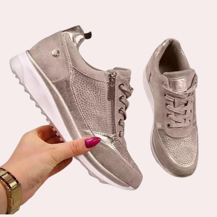 Buty sportowe damskie skórzane sneakersy na suwak wiosenne wygodne casualowe