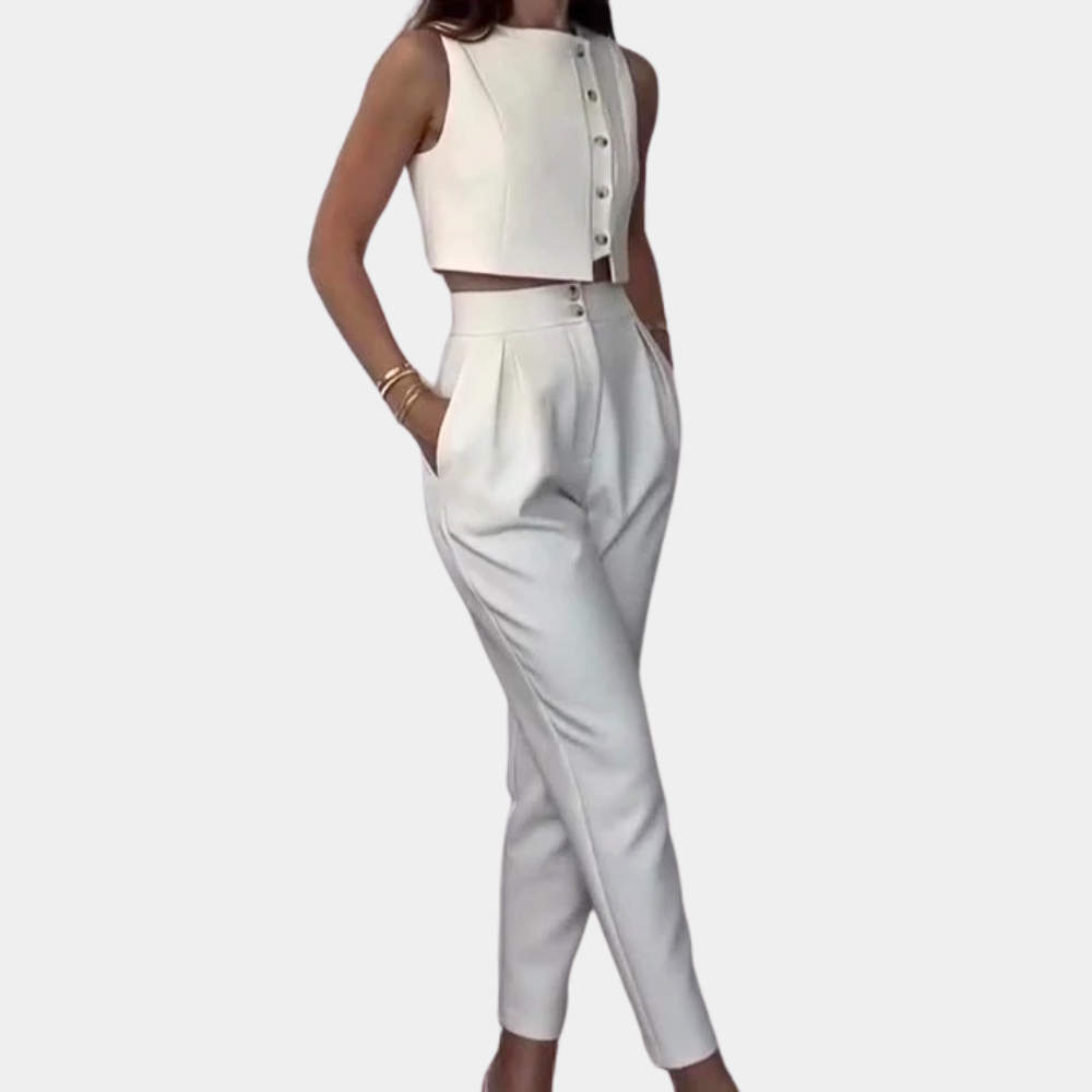 Komplet damski elegancki 2-częściowy bawełniany na wiosnę zestaw stylowy casualowy