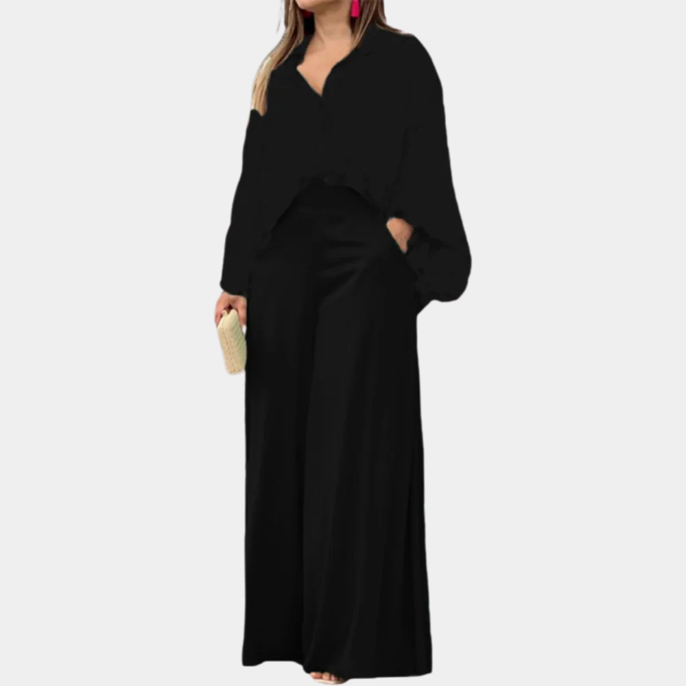 Komplet damski elegancki 2-częściowy bawełniany na wiosnę stylowy zestaw maxi