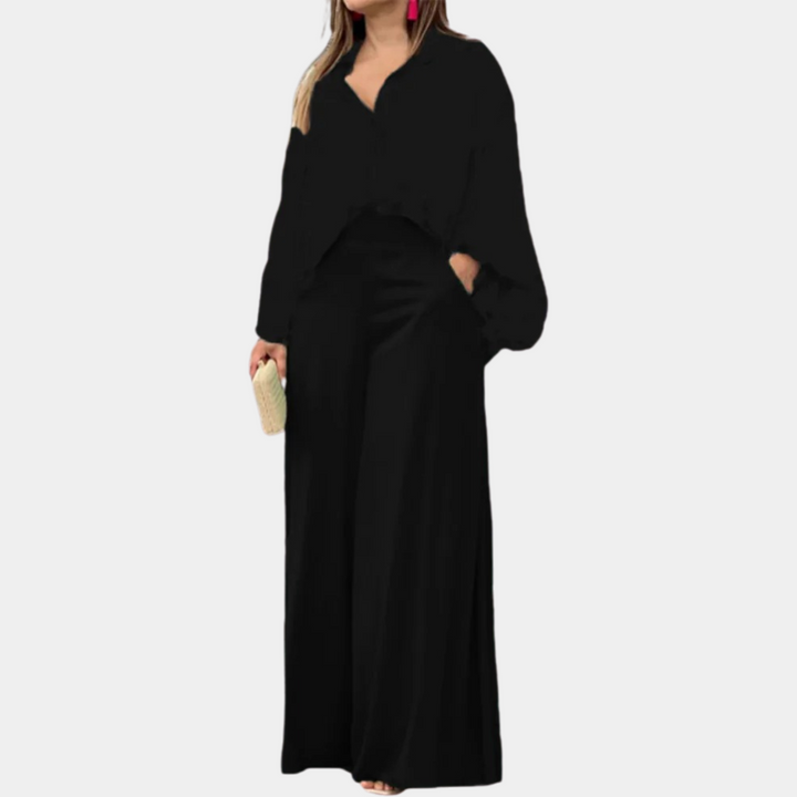 Komplet damski elegancki 2-częściowy bawełniany na wiosnę stylowy zestaw maxi