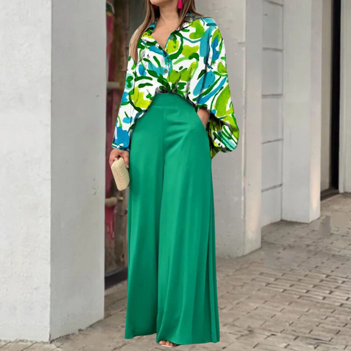 Komplet damski elegancki 2-częściowy bawełniany na wiosnę stylowy zestaw maxi