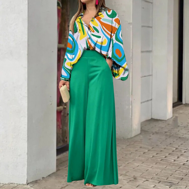 Komplet damski elegancki 2-częściowy bawełniany na wiosnę stylowy zestaw maxi