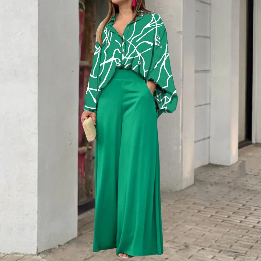 Komplet damski elegancki 2-częściowy bawełniany na wiosnę stylowy zestaw maxi