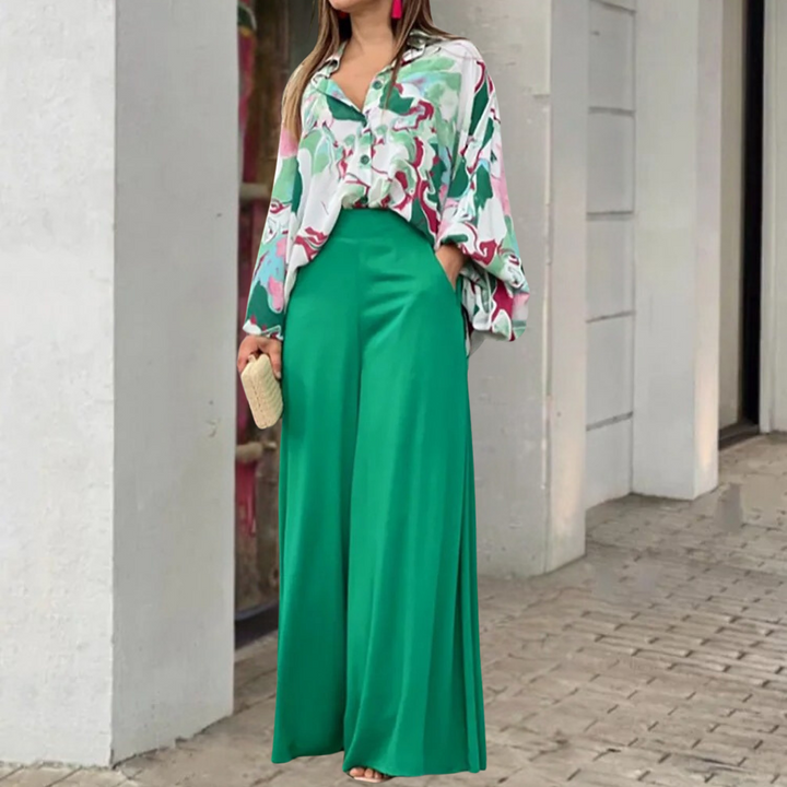 Komplet damski elegancki 2-częściowy bawełniany na wiosnę stylowy zestaw maxi