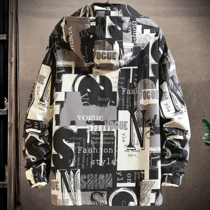 Casaco masculino de transição para a primavera com capuz em poliéster leve corta-vento streetwear