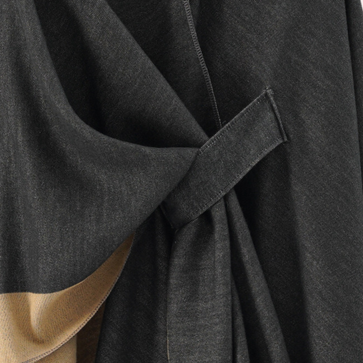 Ponczo damskie kaszmirowe eleganckie na jesień i zimę oversize z wełnianą strukturą