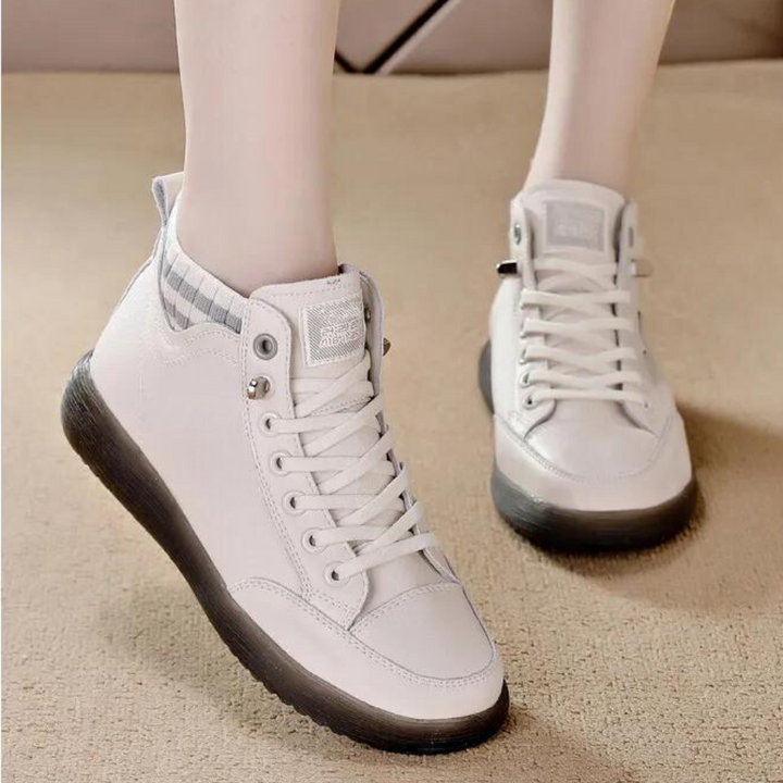 Sneakersy damskie wiosenne skóra ekologiczna buty sportowe za kostkę casual wygodne