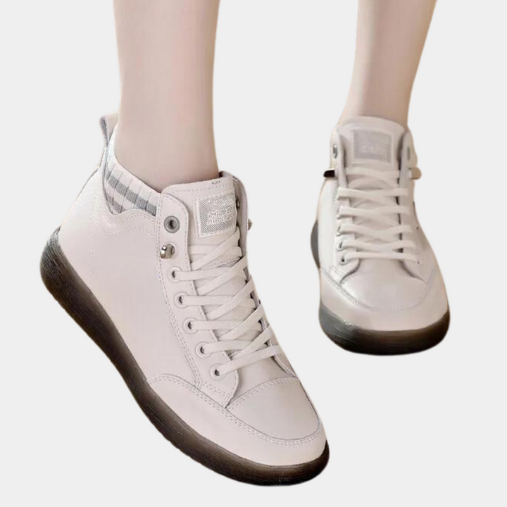 Sneakersy damskie wiosenne skóra ekologiczna buty sportowe za kostkę casual wygodne