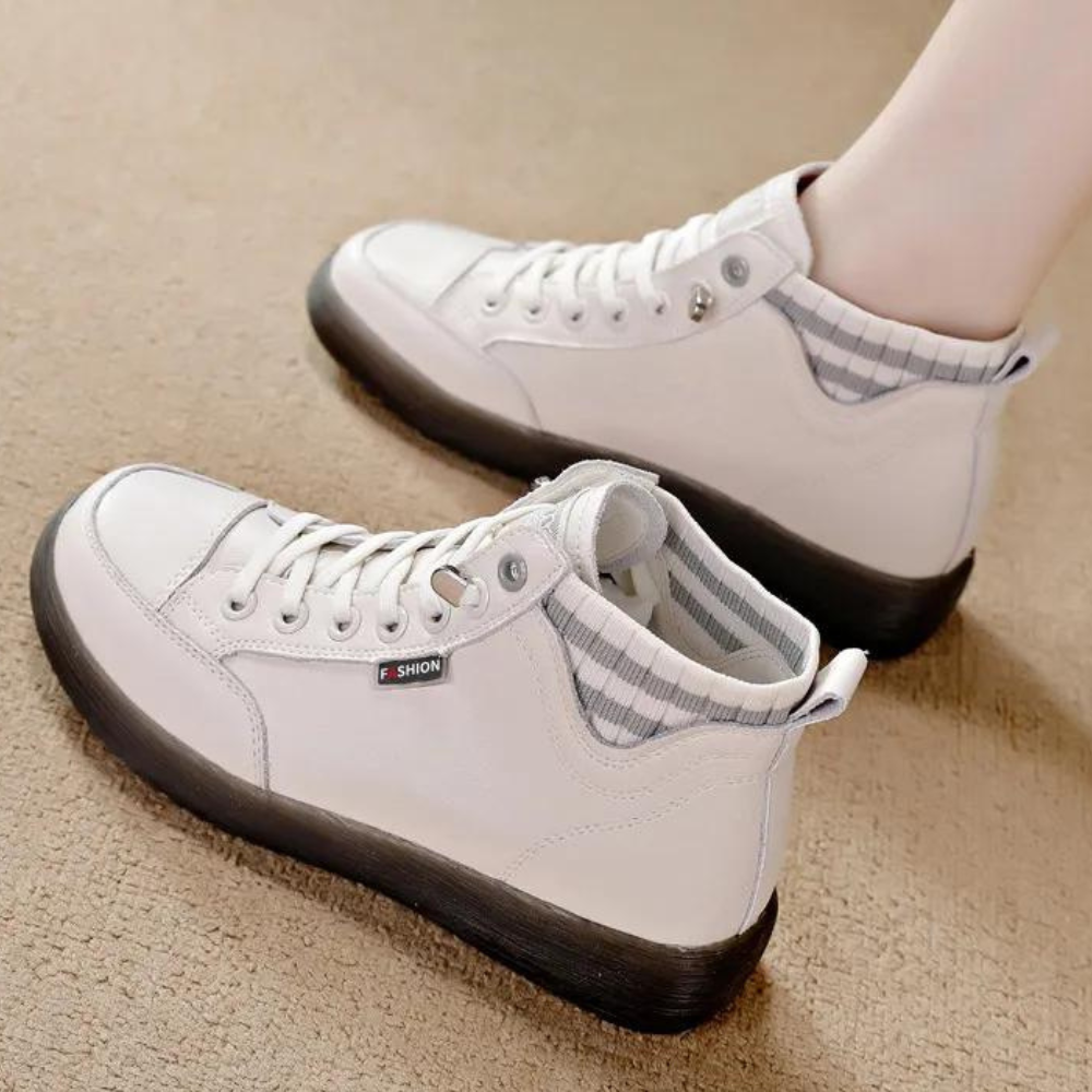 Sneakersy damskie wiosenne skóra ekologiczna buty sportowe za kostkę casual wygodne