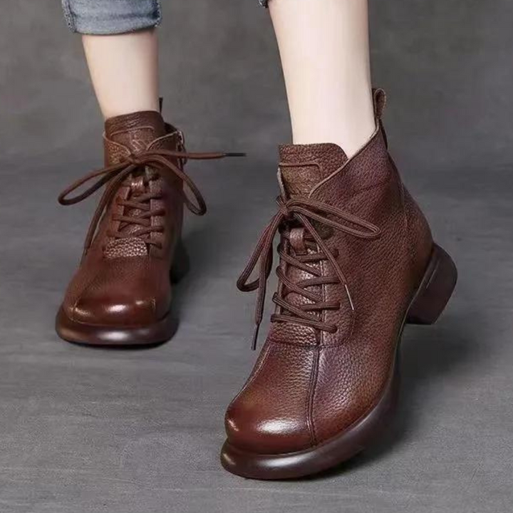 Botki damskie skórzane na jesień wygodne casualowe buty do kostki modne