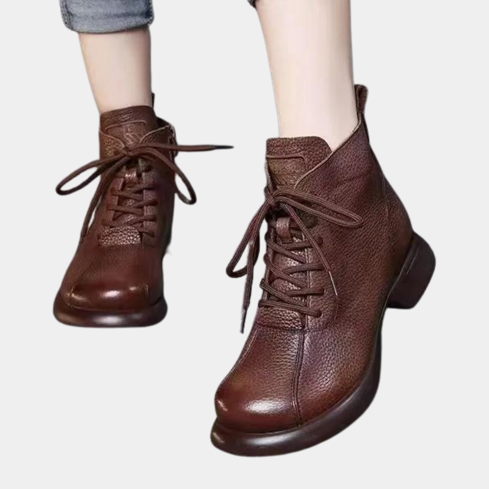 Botki damskie skórzane na jesień wygodne casualowe buty do kostki modne