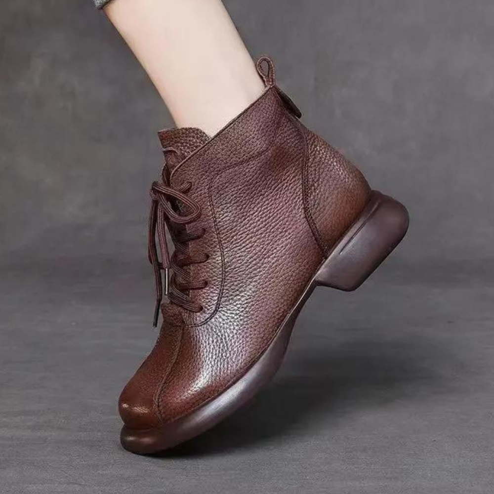 Botki damskie skórzane na jesień wygodne casualowe buty do kostki modne