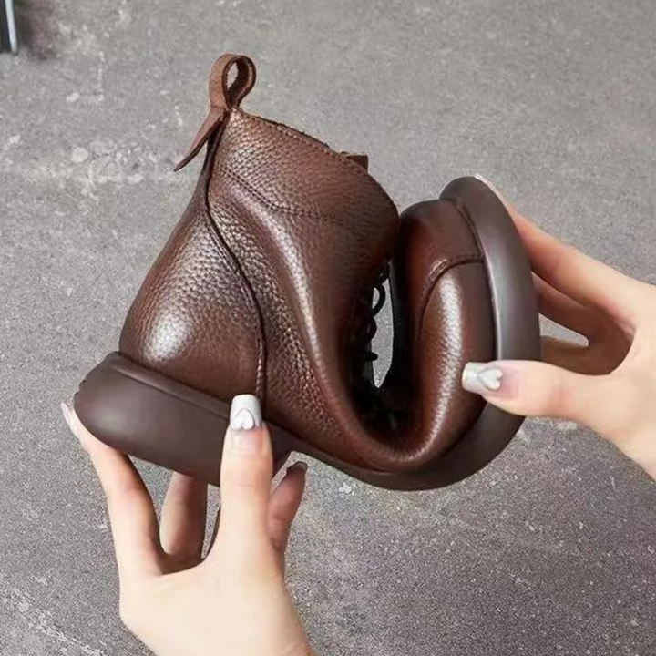 Botki damskie skórzane na jesień wygodne casualowe buty do kostki modne