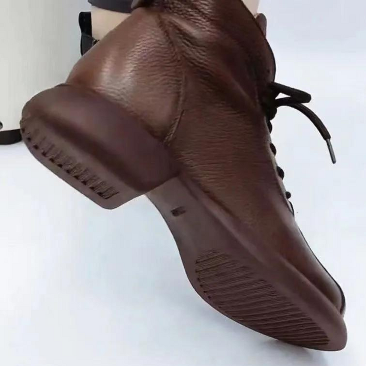 Botki damskie skórzane na jesień wygodne casualowe buty do kostki modne