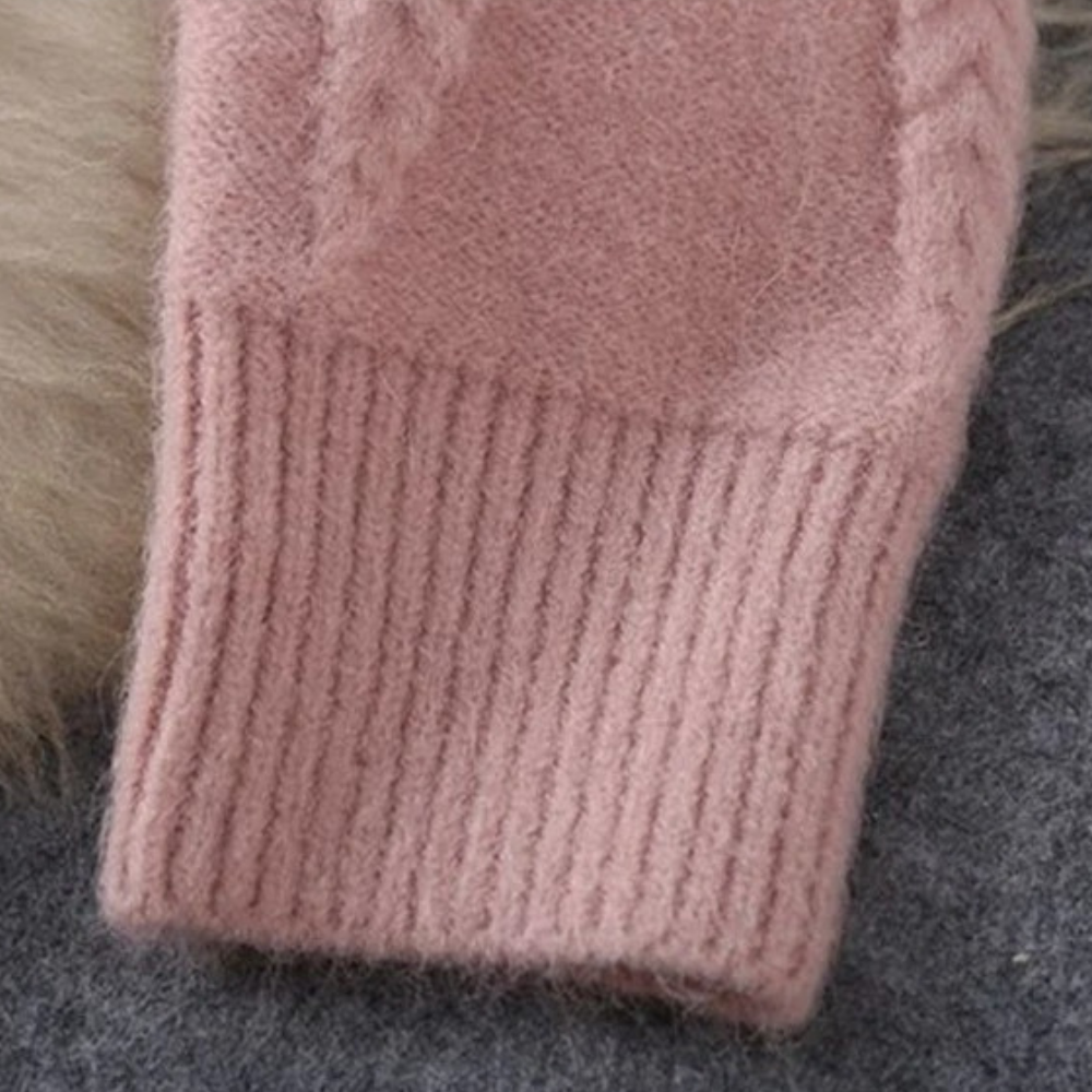Komplet dzianinowy damski wełniany zestaw sweter i spodnie wiosenny elegancki