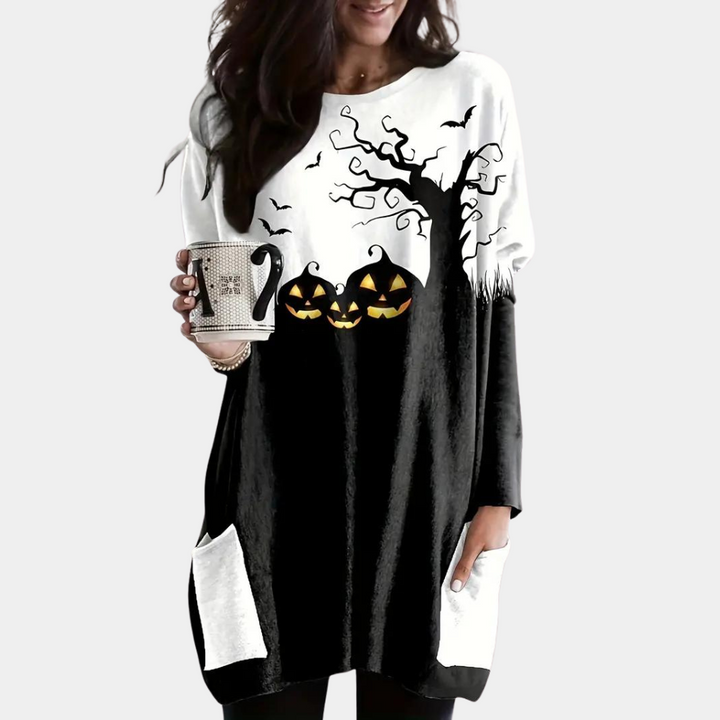 Laura - Wygodna bluza na Halloween dla pań z ciepłym akcentem