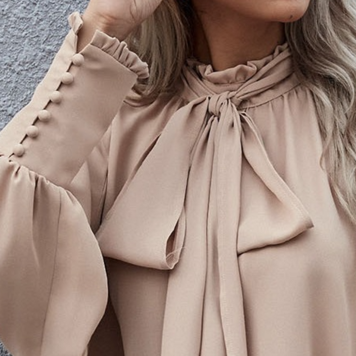 Bluzka damska elegancka bawełniana wiosenna koszula z wiązaniem casualowa modna