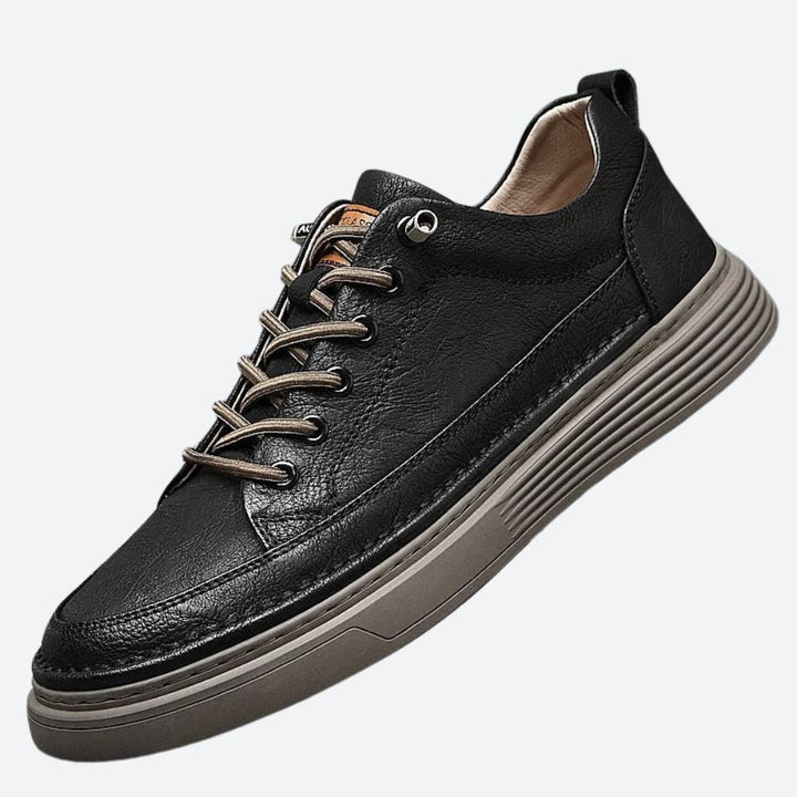 Buty męskie skórzane sneakersy wiosenne casualowe wygodne półbuty sznurowane