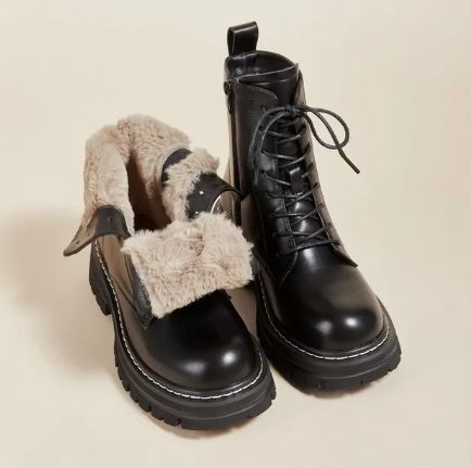 Katarzyna - Botas femininas atmosféricas Riza com pelo de luxo