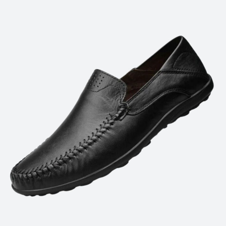 Mokasyny męskie skórzane na wiosnę eleganckie wsuwane casualowe wygodne stylowe