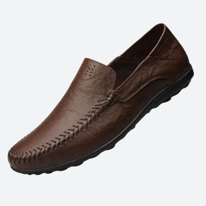 Mokasyny męskie skórzane na wiosnę eleganckie wsuwane casualowe wygodne stylowe