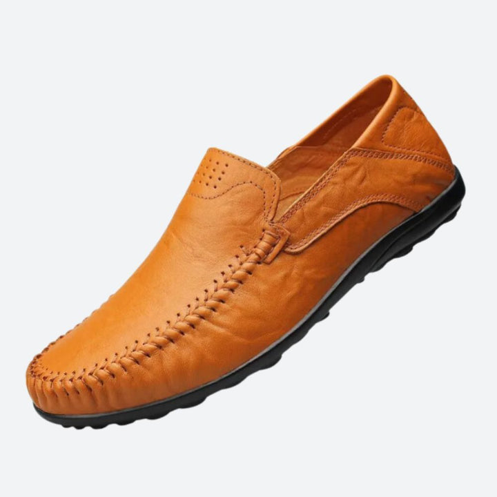 Mokasyny męskie skórzane na wiosnę eleganckie wsuwane casualowe wygodne stylowe