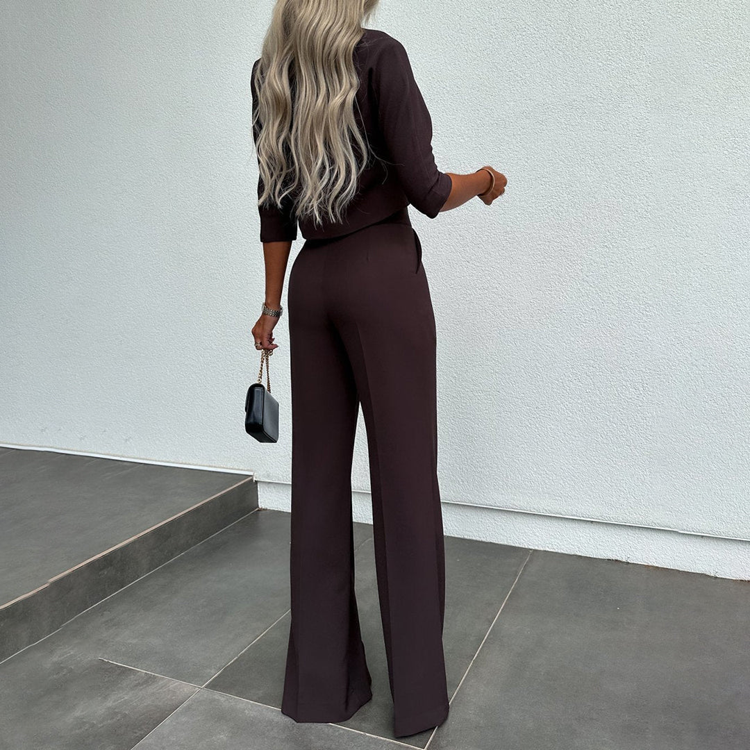 Komplet damski bawełniany elegancki zestaw top i spodnie na wiosnę stylowy casual