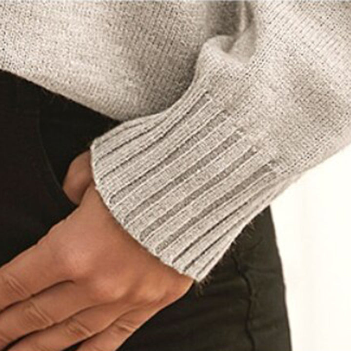Liliana - Stylowy casualowy sweter z dekoltem w szpic