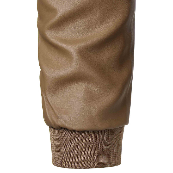 Casaco de homem clássico em pele, elegante, estilo ramoneska, primavera, casual, slim fit