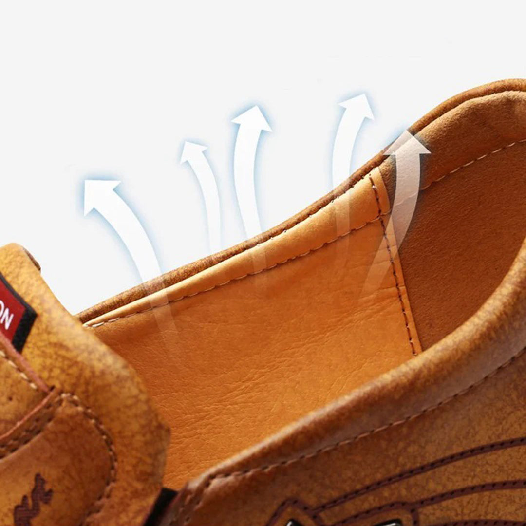 Buty męskie skórzane mokasyny wsuwane casual wygodne oddychające na wiosnę