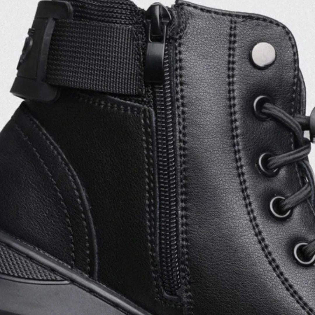 Buty zimowe męskie skórzane ocieplane botki casual wygodne na zimę wysokie