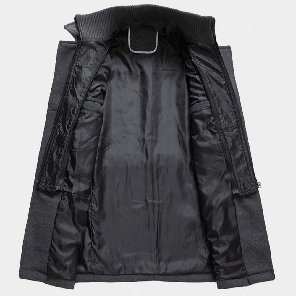 Pánský vlněný kabát elegantní dlouhý přechodný na jaro klasický stylový