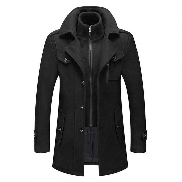 Pánský vlněný kabát elegantní dlouhý přechodný na jaro klasický stylový