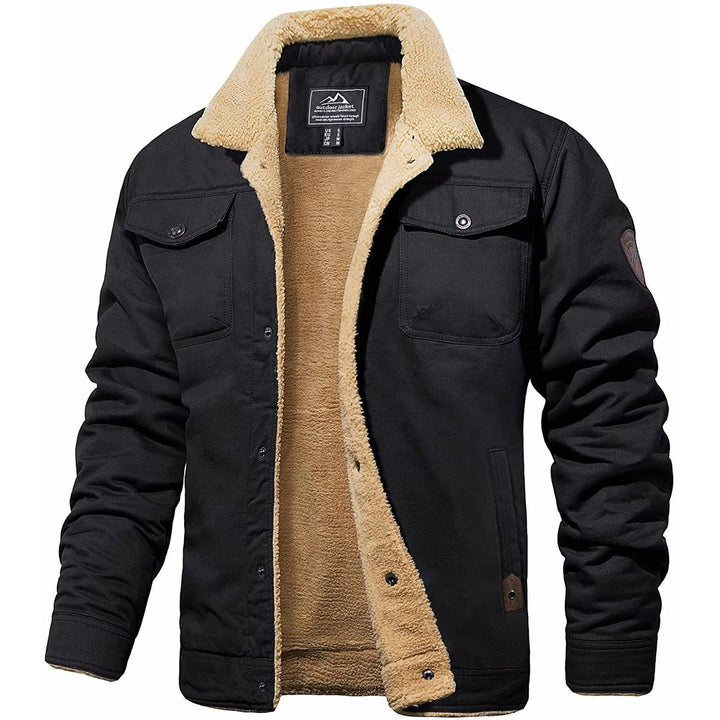 Kurtka męska bomberka zimowa fleece ocieplana casualowa ciepła klasyczna vintage
