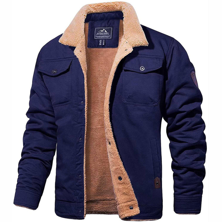 Kurtka męska bomberka zimowa fleece ocieplana casualowa ciepła klasyczna vintage