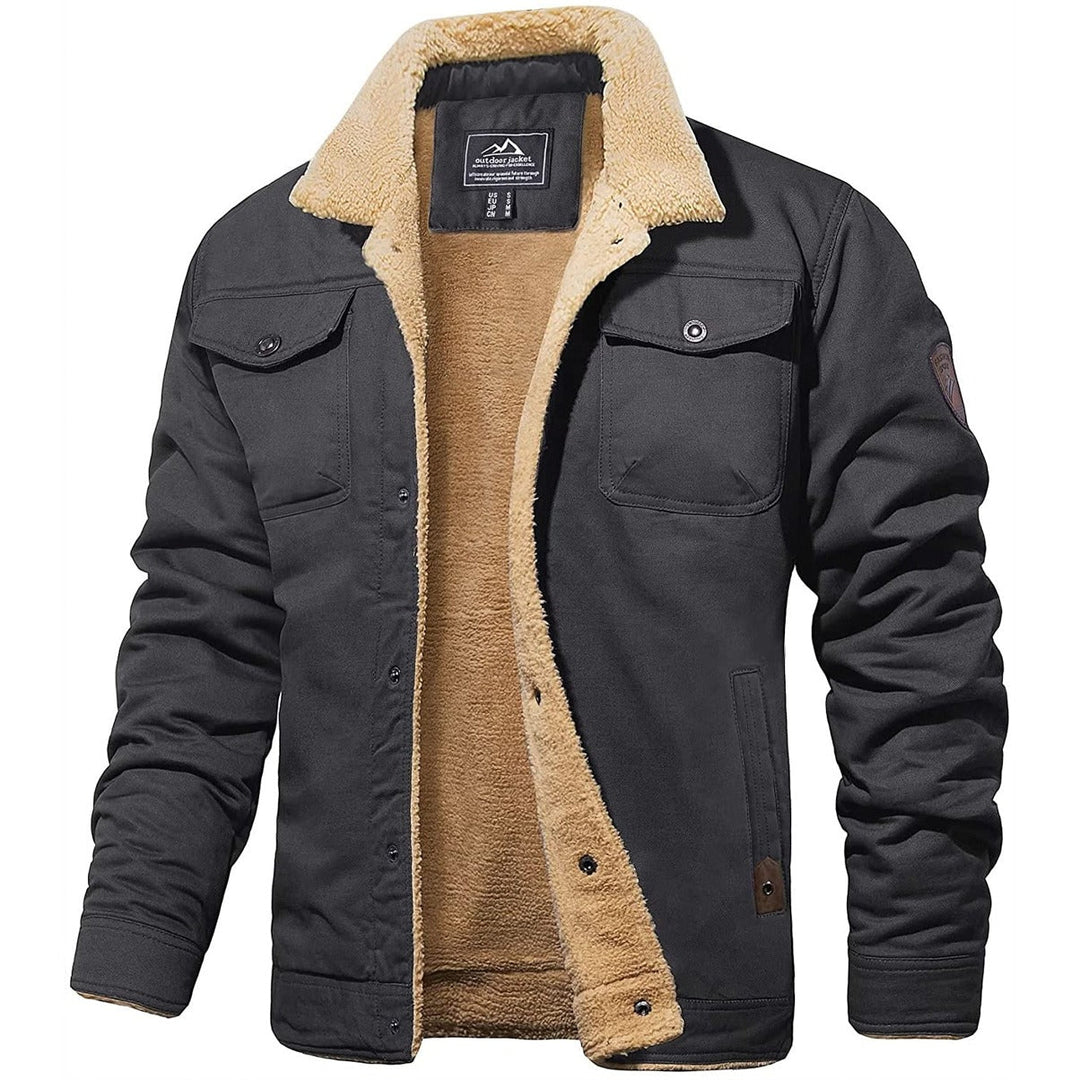 Kurtka męska bomberka zimowa fleece ocieplana casualowa ciepła klasyczna vintage